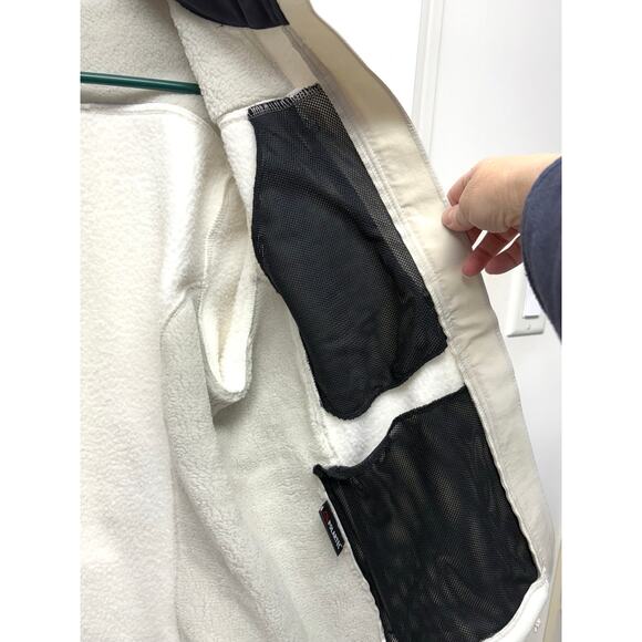 L.L.Bean Soft Shell, Off White Fleece, Taupe Jacket, Full Zip, Womens Size L - Picture 4 of 6